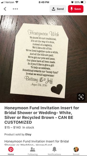 Giftless bridal shower wording? 1