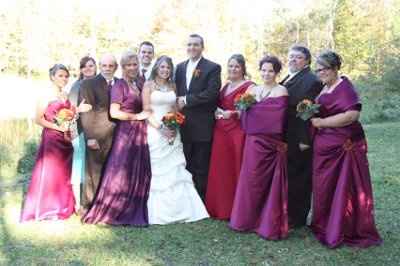 Does the father of the bride wear the same tux as the BM and GM