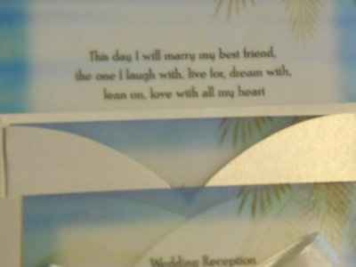My invites for our beach wedding!:) Pics