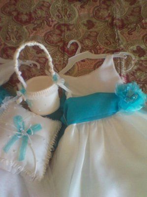 Picked up my FG dresses, ring pillow and baskets today, **Pics**