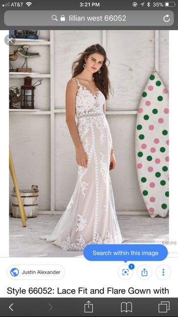 Blush wedding dress with lace - 1