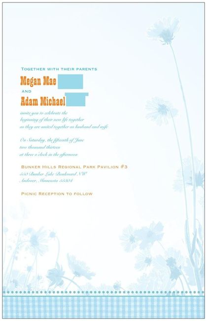 placement of wording on invites