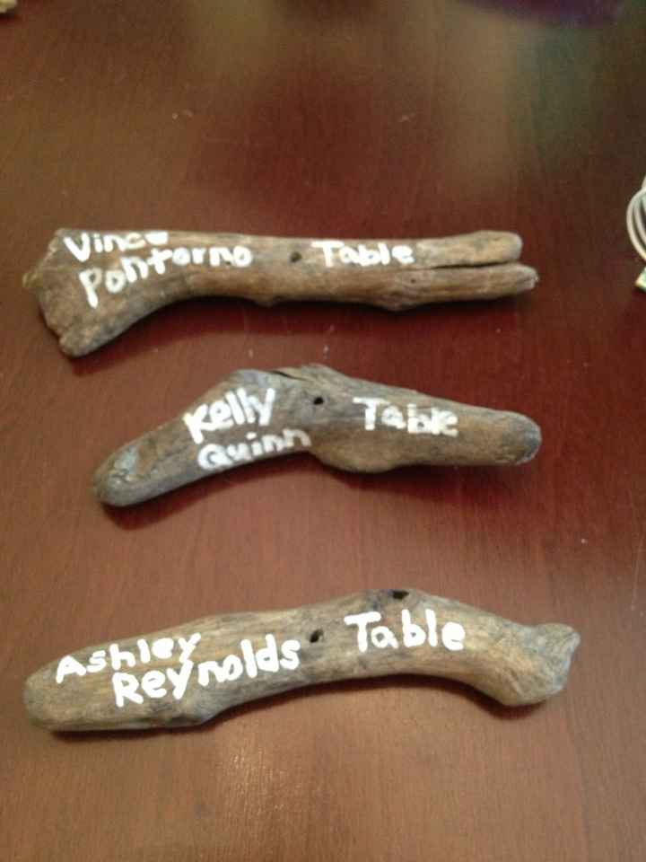 Driftwood escort card idea - picture included!