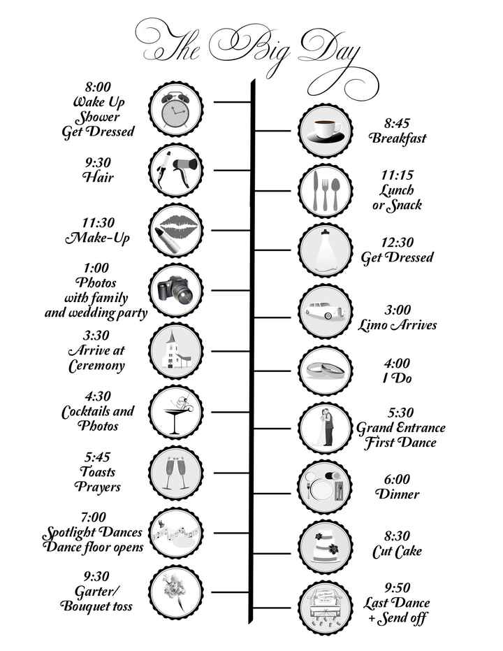 wedding day schedule
