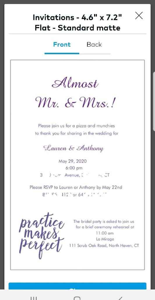 Need opinions:rehearsal dinner invites! - 1