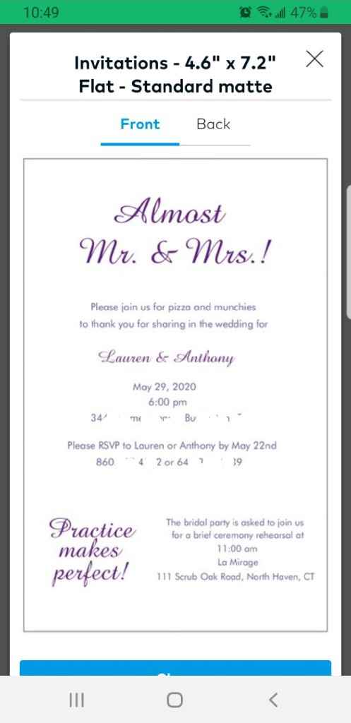 Need opinions:rehearsal dinner invites! - 1