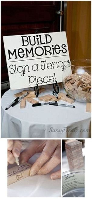 idea from pinterest on signing Jenga pieces