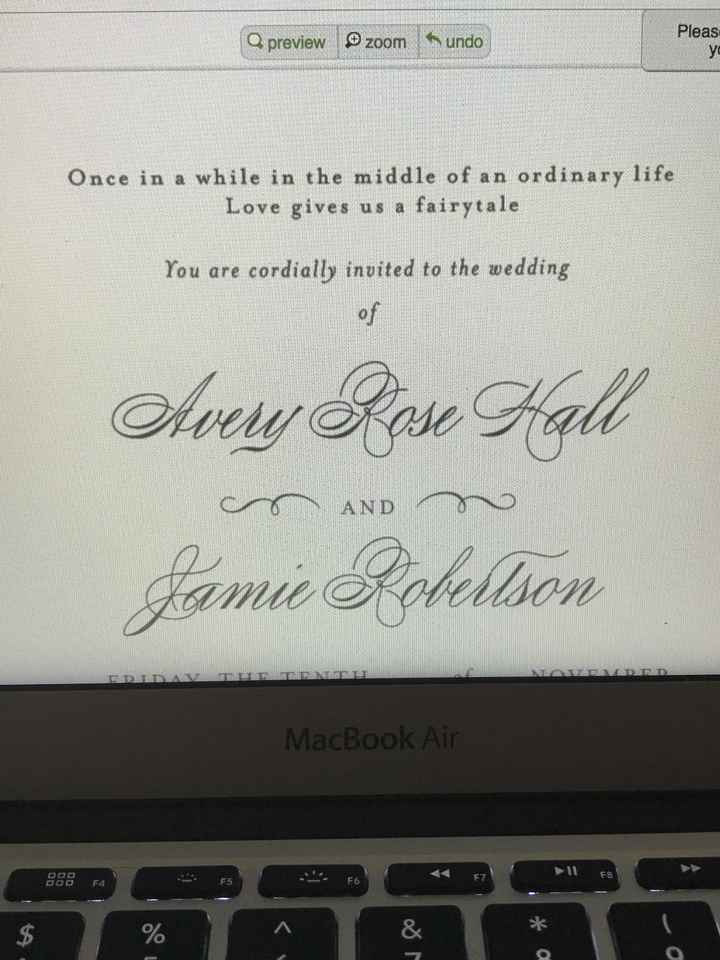 How does this wording look for the invitation?