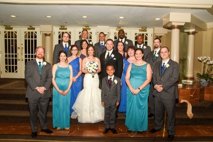 Our full bridal party (minus the flower girl and one usher, who were MIA) 