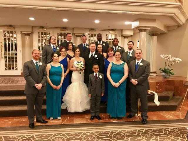 Minus our flower girl, our entire bridal party - love this group!