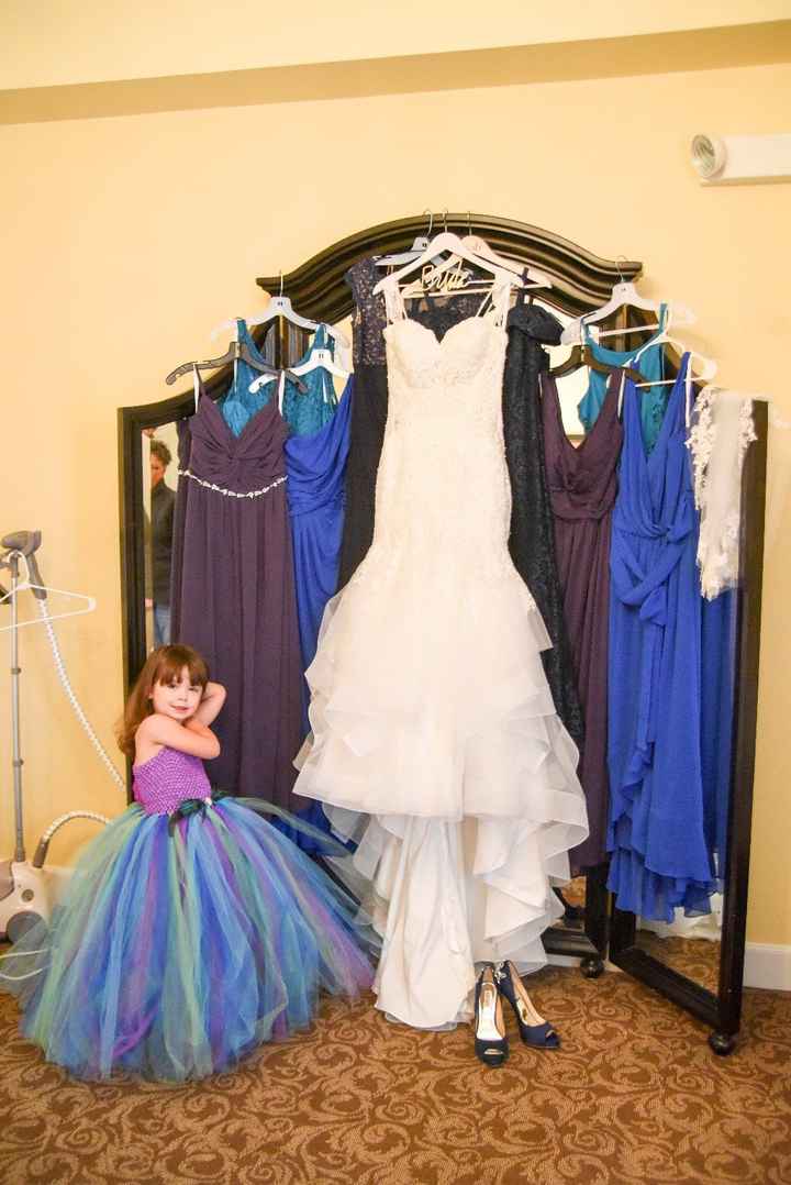 The collection of dresses (and our flower girl) 