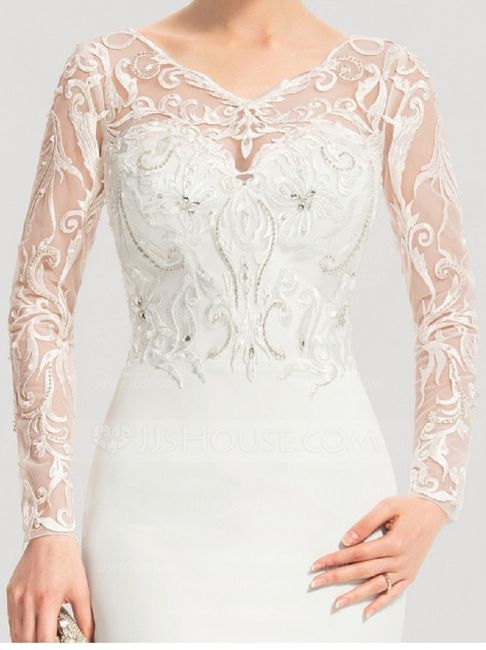 Does your wedding dress have lace, beading, or both? 6