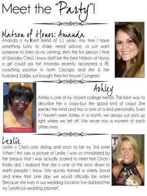 Is anyone doing a wedding newsletter...
