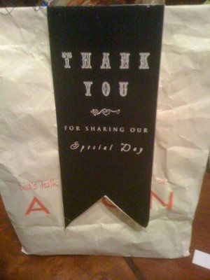 Yay! DIY Success with my favor bag ribbon labels...pics
