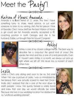 Is anyone doing a wedding newsletter...