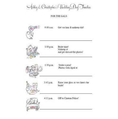 Day-of schedule for 5pm weddings?