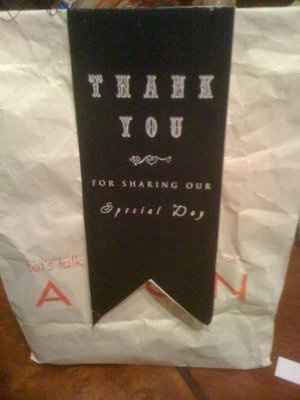 Yay! DIY Success with my favor bag ribbon labels...pics