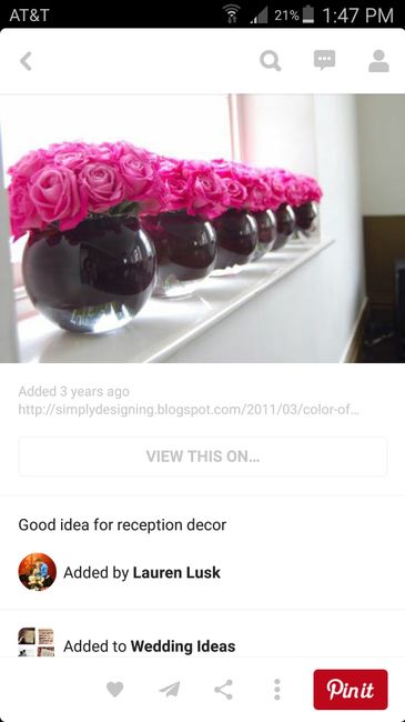 Black and hot pink wedding colors / theme