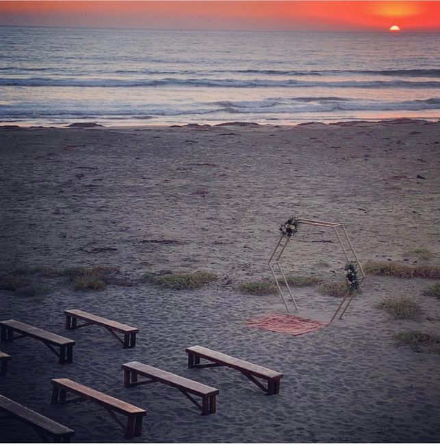 The ceremony site at sunset