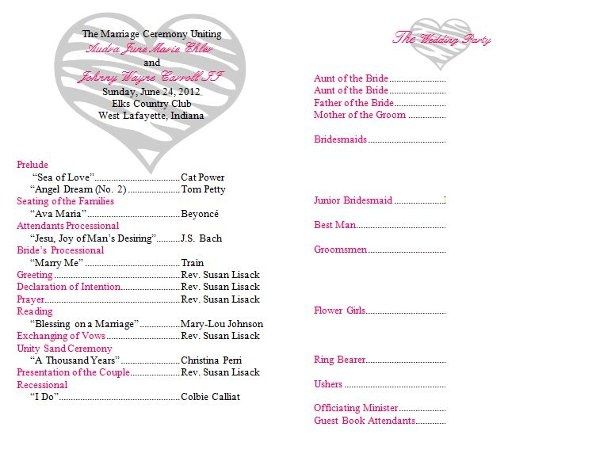 My DIY Wedding Programs (*PIC)