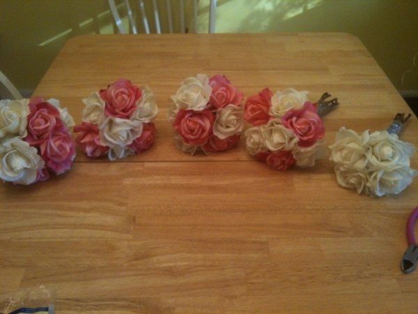 My DIY flowers!  :)  (Help!? Are they round enough!?)