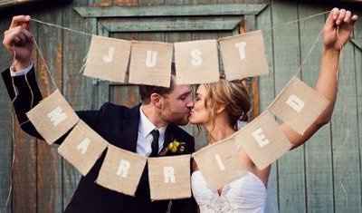 Too Cute! Wedding Burlap Banners
