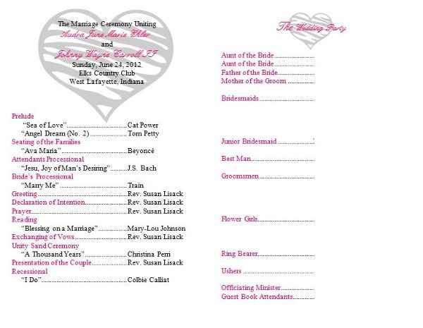 My DIY Wedding Programs (*PIC)