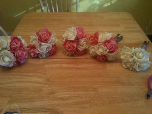 My DIY flowers!  :)  (Help!? Are they round enough!?)