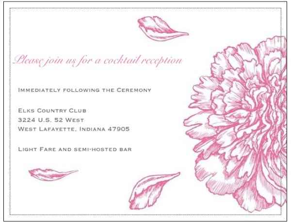 What to put on a reception card?