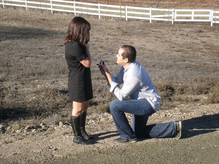 Pictures of him "popping the question"
