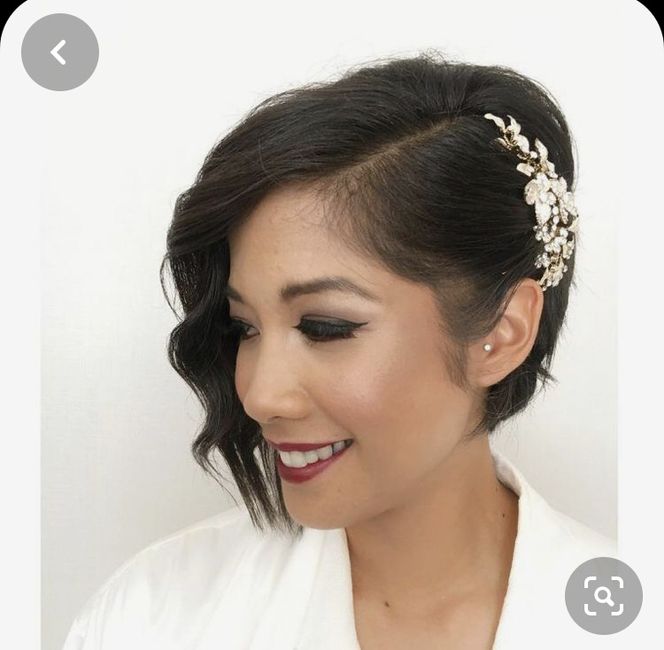i have very short hair and need ideas for the wedding. 3