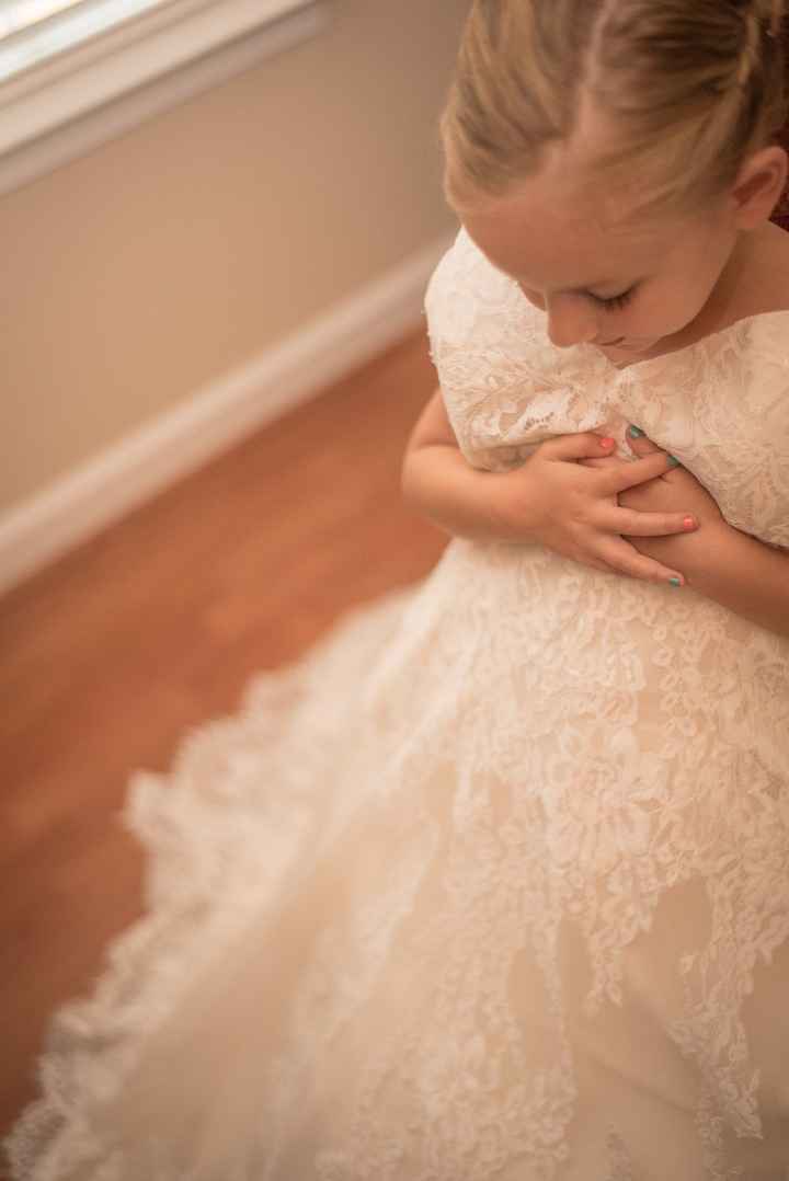 My 5 year old wearing my wedding dress