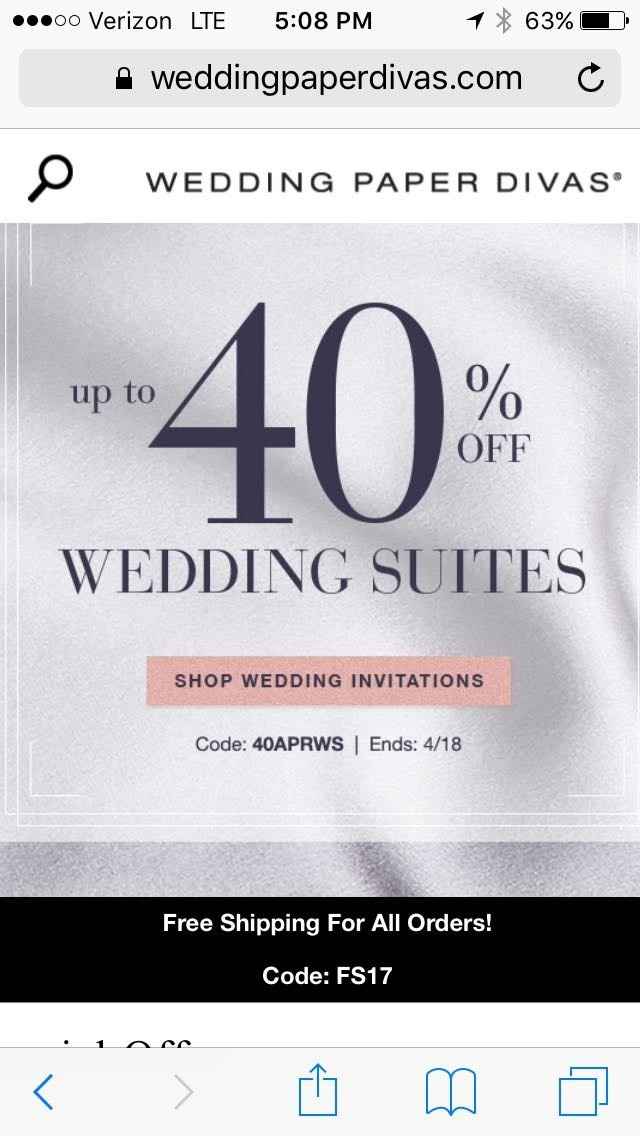 PSA: Wedding Paper Divas 30-40% Off!