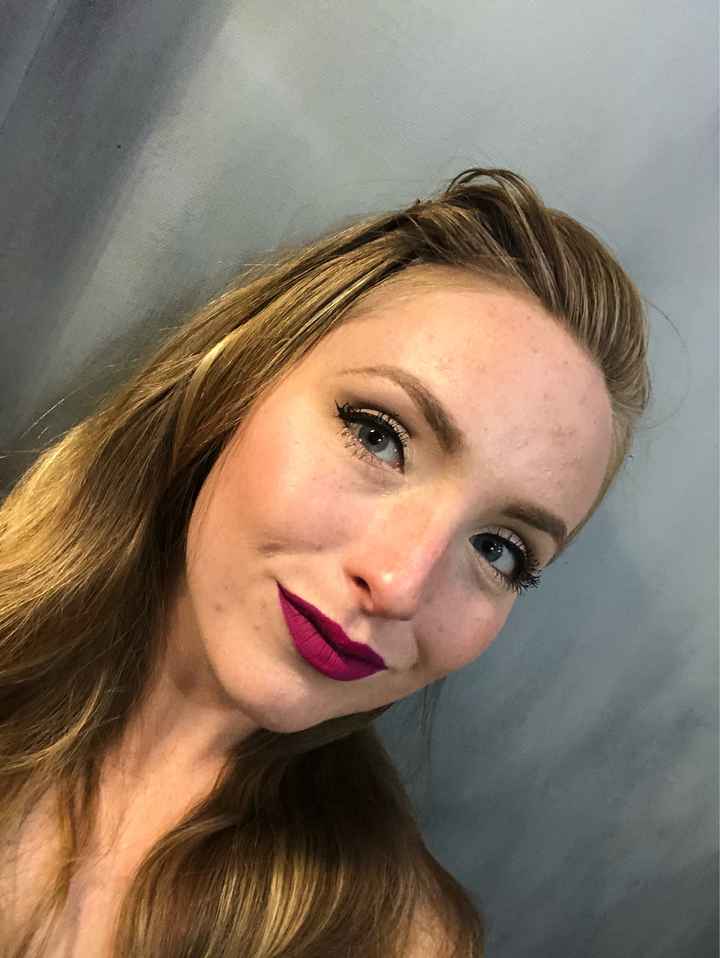 Makeup with red lipstick - 1