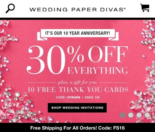 30% Off -- Wedding Paper Divas