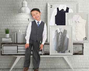 Grey ring bearer on sale outfit