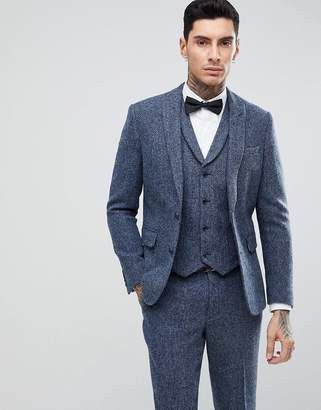 Navy Blue Tweed Suit 2