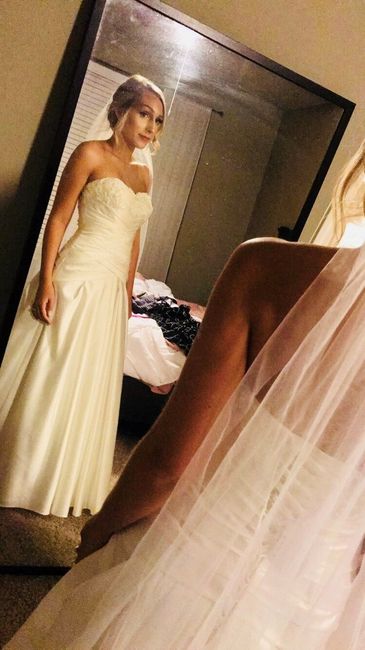 How much was your wedding dress? 1