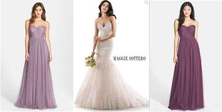 Help! Blush Wedding Dress, Navy Groomsman Tux's-What color would compliment Bridesmaid Dresses??