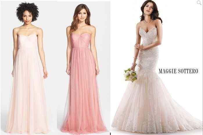 Help! Blush Wedding Dress, Navy Groomsman Tux's-What color would compliment Bridesmaid Dresses??