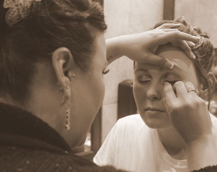 getting my makeup done