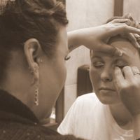 getting my makeup done