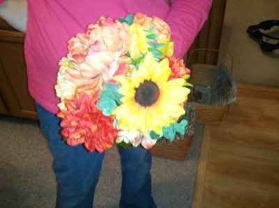 DIY bouquets and ring bearer pillows