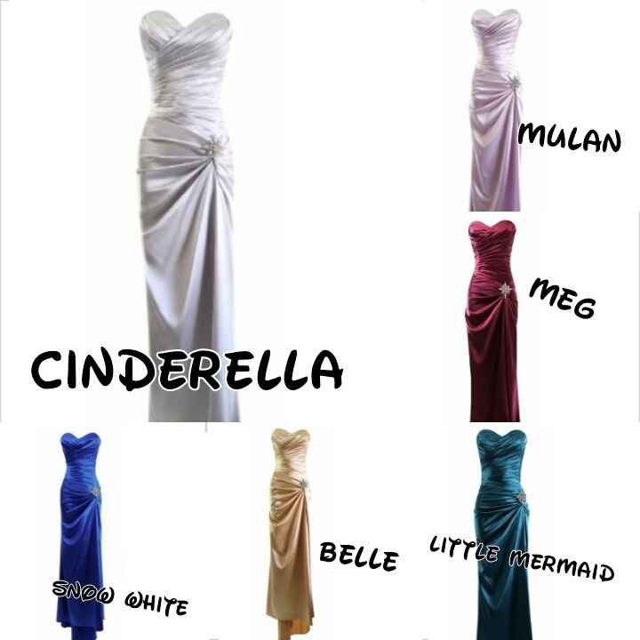 Wedding dress and bridesmaids dresses