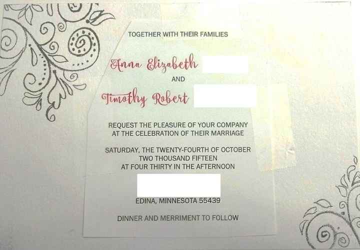 Invitation/RSVP wording proof please!