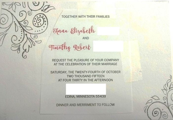 Invitation/RSVP wording proof please!