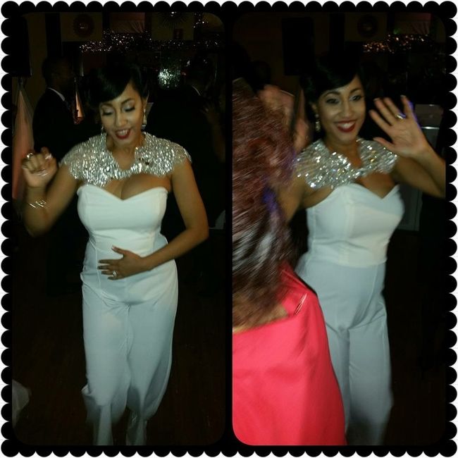 Brides with form fitting dresses