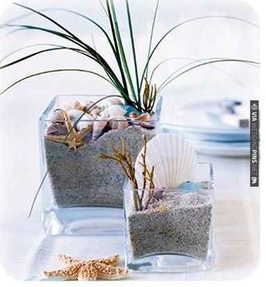 Beach theme centerpieces