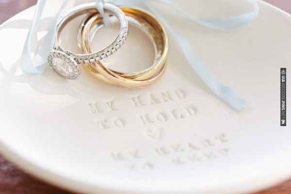 A pillow or a ________ for your ceremony rings?