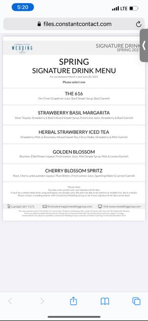 Signature cocktail choices - 1